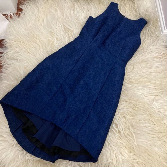 Halston Heritage Floral Jacquard Dress Sleeveless Cocktail - Picture 2 of 14